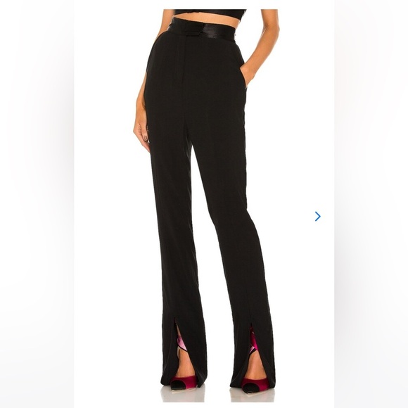 Lovers & Friends Yasmeen Trouser Split Hem Black Pants Size XS - Picture 1 of 7
